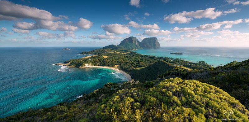 Lord Howe Island (Australien) vom Malabar Lookout im Pazifik im stimmungsvollem Tageslicht